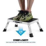 Jocauto Folding Step Stool, Height-Adjustable Step Stool with Non-Slip Platform, Step Ladder for Adults or Kids in Kitchen, Home, 330 Lbs Capacity Jocauto