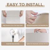 USumkky 20.5" White Modern Ceramic Bedside Lamp Set of 2 for Bedroom Decor Farmhouse Table Lamp for Living Room Office Dorm USumkky