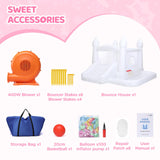 Toiyjofe White Bounce House, Inflatable Bouncer Castle with Slide, Air Blower, Ball Pit, Bouncy Castle for Indoor Outdoor Birthday Party Wedding Decor Backyard for Kids 3-8Y (10FT X 10FT X 7FT) Toiyjofe