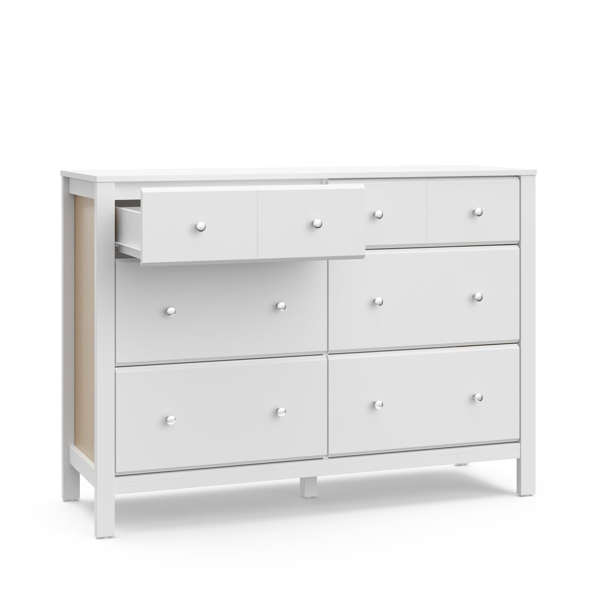 Storkcraft Horizon 6 Drawer Dresser (White with Driftwood) - GREENGUARD Gold Certified, Dresser with Interlocking Drawer System for Kids' Bedroom STORKCRAFT