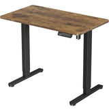 JOY worker Small Electric Standing Desk, 35" x 20" Whole Piece Height Adjustable Desk with Memory Controller, Grey Sit to Stand Desk Workstation for Home Office, Rustic JOY worker