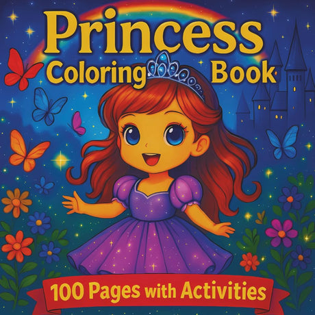 Princess Coloring Book for Girls Ages 4–8 – 100 Fun Pages with Fairy Tales, Mazes, Mandalas, Spot-the-Difference & Stories: Magical coloring fun with ... storylines & spot-the-difference activities WoodArtSupply
