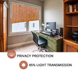 Bamboo Shades for Patio, Retro Bamboo Blinds, Outdoor Roll-Up Shade with Lift, Porch Privacy Translucent Roller Blinds, Waterproof Anti-UV Breathable Reed Curtains, Easy to Install Yhzeokm