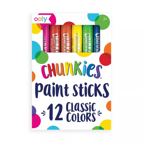 Ooly Shrink-Its! 28 PC DIY Shrinking Art Kit That Creates Charms and Tags & Chunkies Quick Drying Tempera Paint Sticks for Kids Set of 12 Classic Colors Ooly