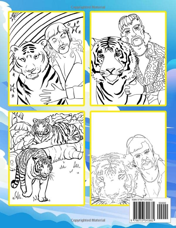 Tiger King Coloring Book: Interesting coloring book suitable for all ages, helping to reduce stress after studying, working tiring.– 30+ GIANT Great Pages with Premium Quality Images. Majosta