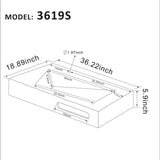 GESIPOR 36"x19" Wall Mount Bathroom Vanity with Sink Stone Resin Floating Vanity Sink Rectangular Vessel Sinks for Bathroom White Trough (Mirror Not Included) GESIPOR