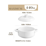 MALACASA Mini Cocotte Set - 14 OZ Small Casserole Dishes with Lids and Handles, Ceramic Mini Dutch Oven Set of 4, Small Baking Ramekins for Lasagna, Soufflé, Oven, Microwave & Dishwasher Safe, Series BAKE.BAKE MALACASA