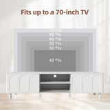 TV Stand for TVs up to 70'', Entertainment Center with Large Storage for Living Room, Media Console with Sliding Doors and Adjustable Shelves, Modern TV Cabinet for Game Consoles and Decor(White) PHOYAL