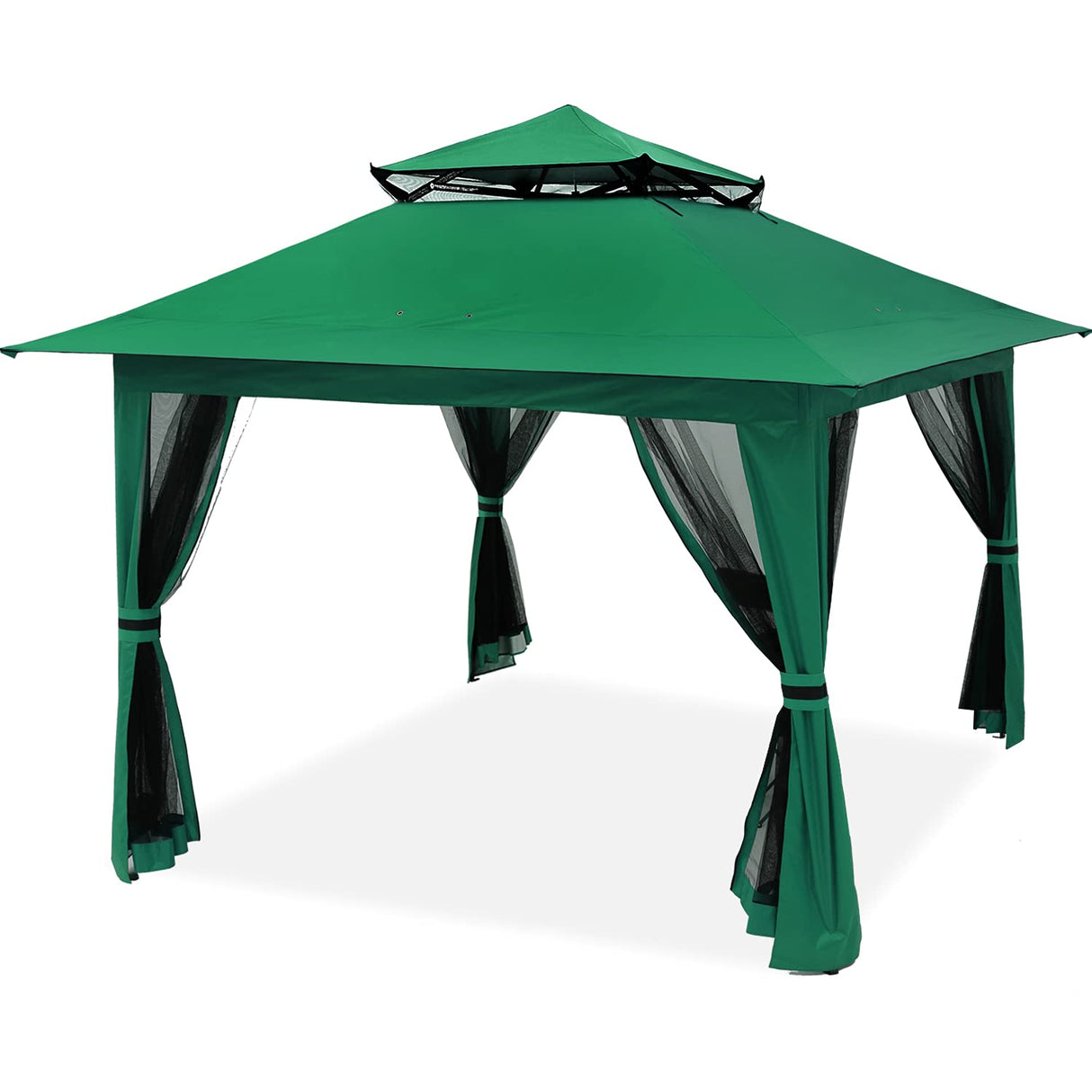 MASTERCANOPY Patio Gazebo Outdoor Pop Up Gazebo with Mesh Walls (Forest Green, 13x13) MASTERCANOPY