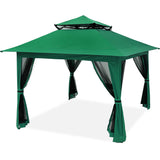 MASTERCANOPY Patio Gazebo Outdoor Pop Up Gazebo with Mesh Walls (Forest Green, 13x13) MASTERCANOPY