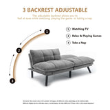 Modern Velvet Convertible Folding Futon Couch Sofa Bed Adjustable Pillow Top Arm Memory Foam Couch Double Loveseat Sofa for Compact Living Space,Dorm,Game Studio,Apartment,Bedroom (Light Grey) Klwenas Maec