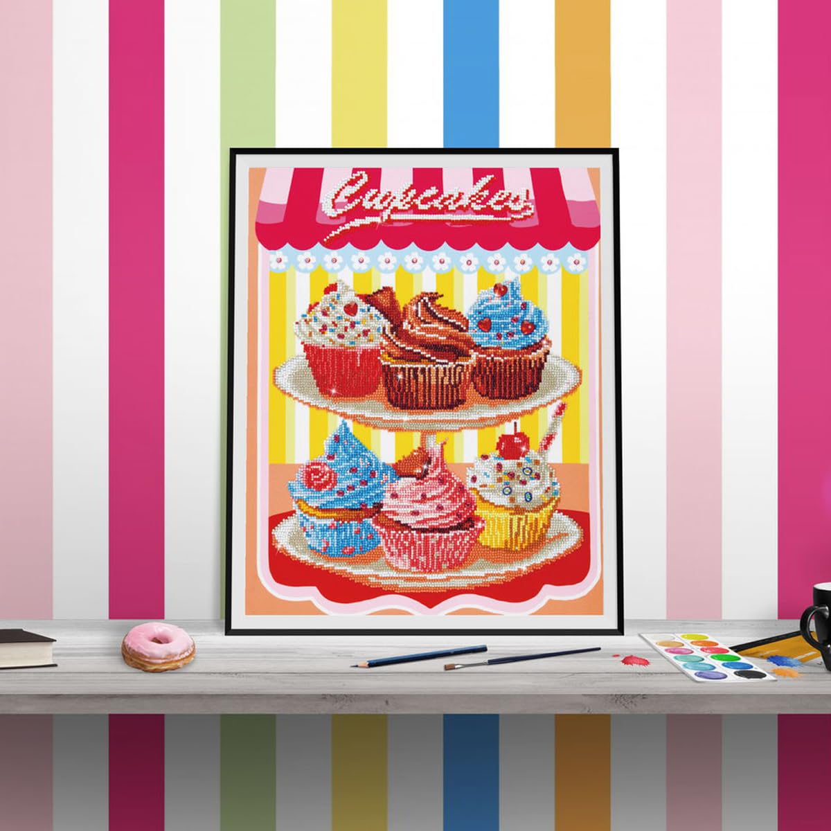 DIAMOND DOTZ Cup Cakes Diamond Painting Kits for Adults - Diamond Art Kits a Relaxing Creative Craft Kit with Dotz Gems 20x16 DIAMOND DOTZ