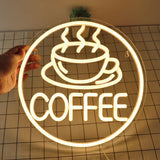 Britrio Coffee Neon Sign for Home Cafe Bar Kitchen Dinning Room Light Birthday Party Bedroom Restaurant Pub Man Cave LED Wall Art Decoration Holiday Gift 5V USB Powered Warm White Britrio