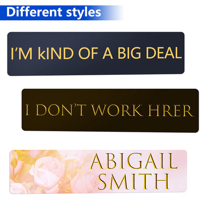 6 Pieces Sublimation Name Plates Blank Aluminum Name Card Personalized Custom Name Plate 2 x 10 Inches Blank Metal Name Tag Label for Nameplate, Doorplate, Desk Tag, Label Tag, Metal Sign