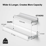 Love-KANKEI Floating Shelves Wall Mounted Set of 2, 17 Inch Rustic Wood Wall Shelves for Storage, Bedroom Living Room Bathroom Kitchen Office and More White Love-KANKEI