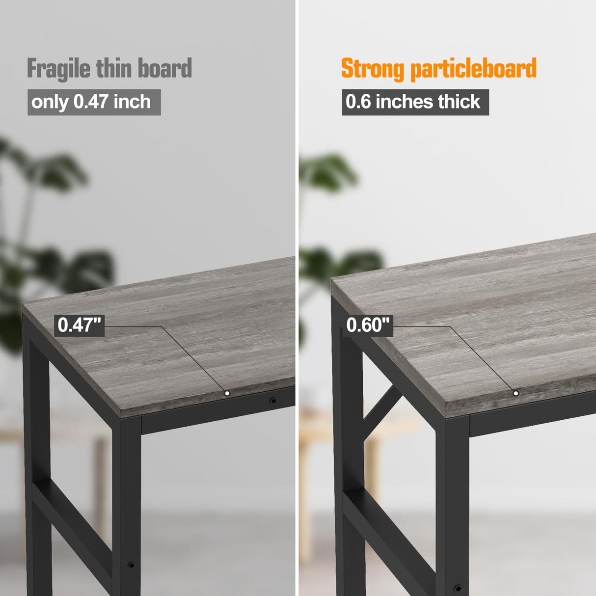 Livofloral Narrow Console Table, 29.5" Small Entryway Table, Sofa Table with 2 Support Bar, Industrial Couch Table, Thin Side Table, Display Table for Living Room, Hallway, Bedroom, Foyer, Grey Livofloral