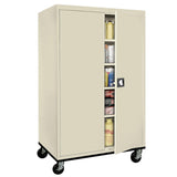 Sandusky Lee TA4R462472-07 Mobile Steel Cabinet, 46" W x 24" D x 78" H, Putty Sandusky