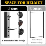 Lezbanz Freestanding Bike Storage Rack for 5 Bikes, 52" Wide Steel Vertical Bike Rack with 5 Bike Hooks & 6 Hooks for Helmet Storage, Bike Racks for Home and Garage, Indoor Floor Bike Stand Lezbanz