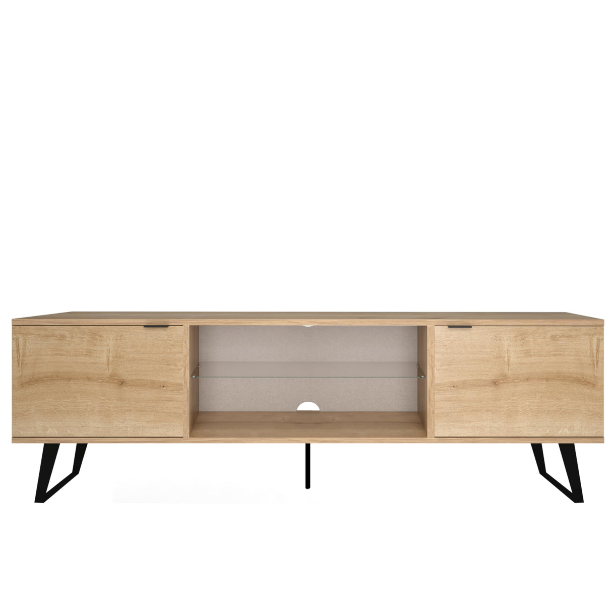 Atelier Mobili Mid Century Modern TV Stand 75 inch | Farmhouse Entertainment Center with Storage | TV Stand for 75 Inch TV | Oak TV Stand for Living Room Entertainment Center for Bedroom TV Stand ATELIER MOBILI THE LEADER OF THE INTERCHANGEABLE FURNITURE