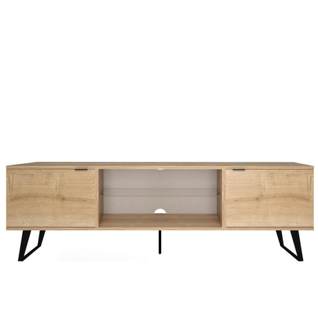 Atelier Mobili Mid Century Modern TV Stand 75 inch | Farmhouse Entertainment Center with Storage | TV Stand for 75 Inch TV | Oak TV Stand for Living Room Entertainment Center for Bedroom TV Stand ATELIER MOBILI THE LEADER OF THE INTERCHANGEABLE FURNITURE