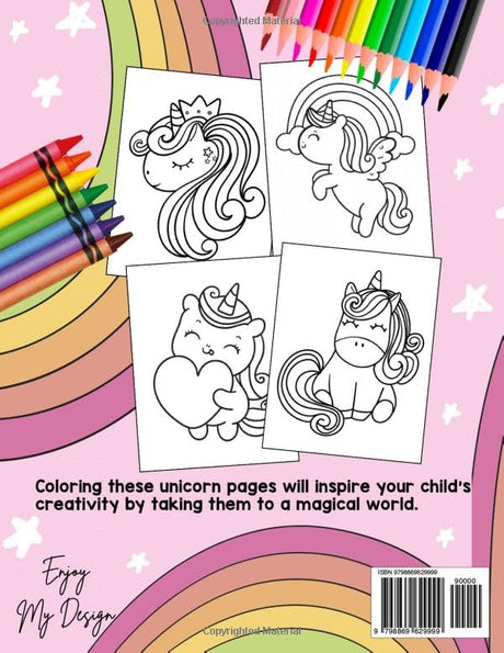 Unicorn Coloring Book: Easy Coloring Book for Kids Ages 2-4, 100 Magical Coloring Pages for Girls (8.5 x 11 | 100 Pages | US Edition) WoodArtSupply
