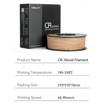 Official Creality Wood Filament PLA, Wood PLA 3D Printer Filament 1.75 mm, More Than 30% Real Wood, Smooth Silk Texture, Toughness, 1kg(2.2lbs)/Spool 3D Printing Filament, for All FDM Printer - WoodArtSupply