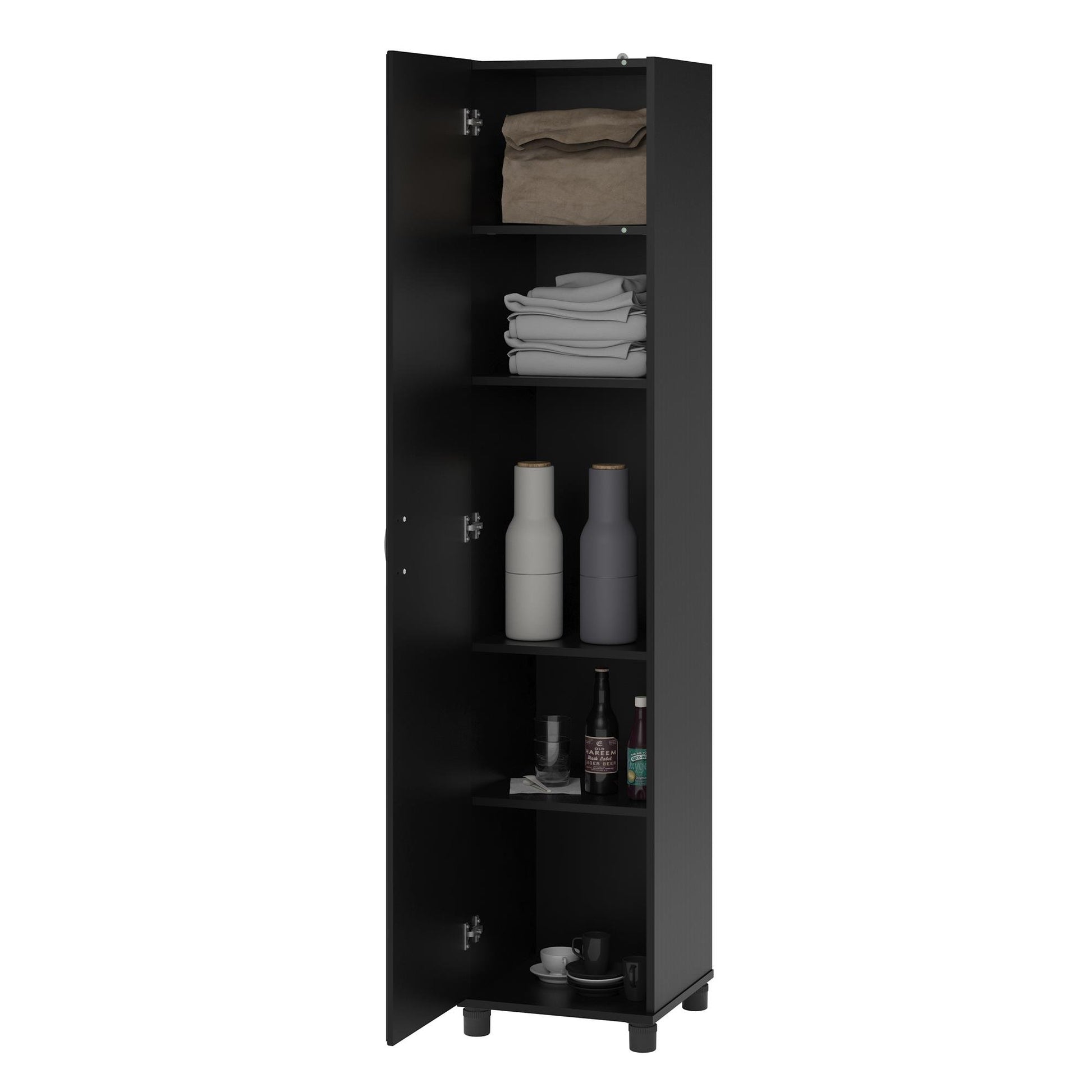 SystemBuild Evolution Kendall 16" Utility Storage Cabinet, Black - WoodArtSupply