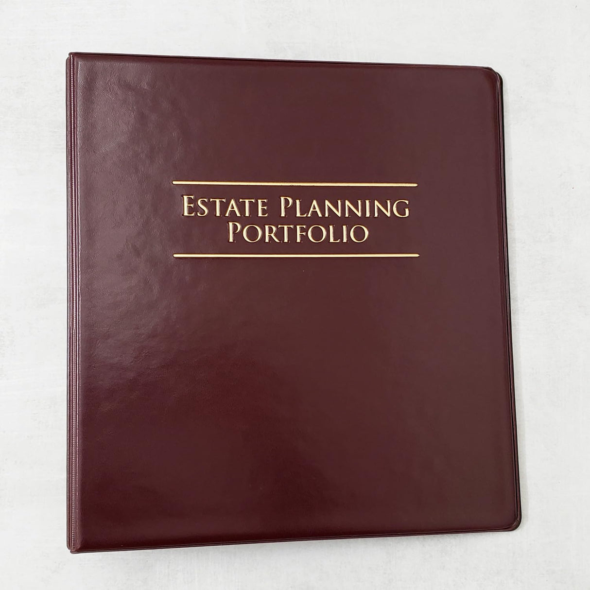 Estate Planning Portfolio 3-Ring Binders – Leather Like Feel with Gold Debossed Title. Tab Dividers and Sheet Protectors Included. (1 1/2" Capacity, Estate Planning Portfolio, Burgundy) Nancy Nikko