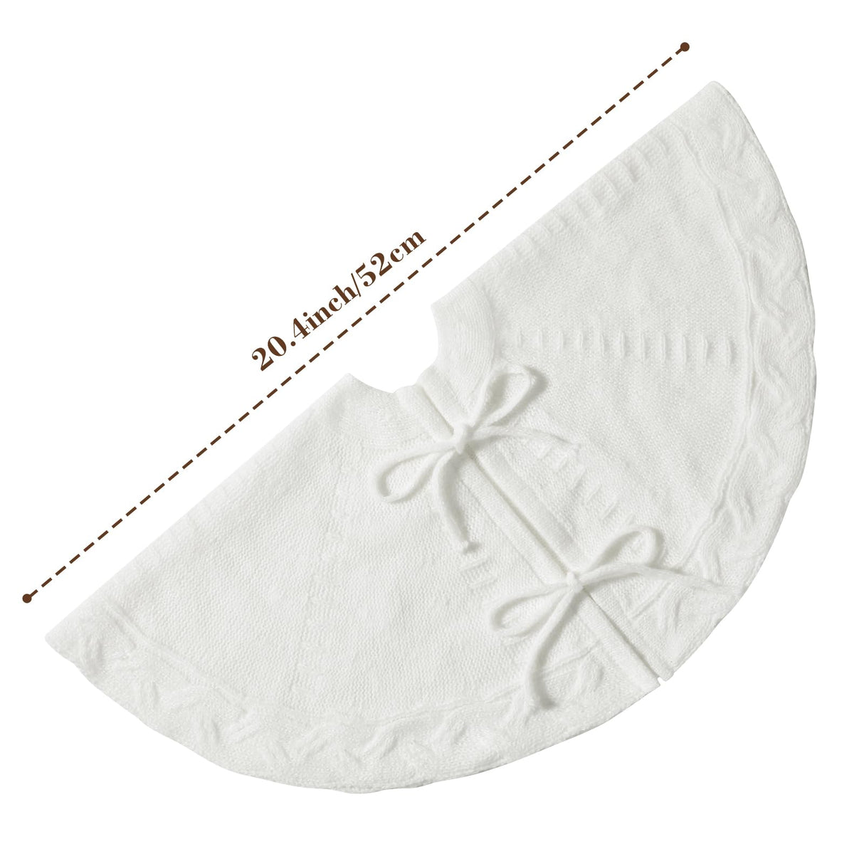 Mini White Tree Skirt,21 Inches Knitted Christmas Tree Skirt,Christmas Tree Decorations, Farmhouse Christmas Decor Xmas Holiday Home Party Decorations TWSANTAMAS