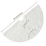 Mini White Tree Skirt,21 Inches Knitted Christmas Tree Skirt,Christmas Tree Decorations, Farmhouse Christmas Decor Xmas Holiday Home Party Decorations TWSANTAMAS