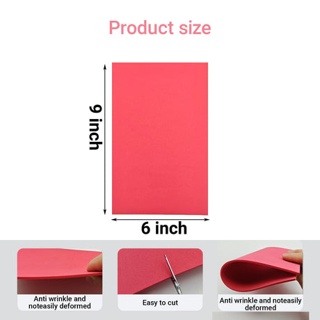 JIYUANCH- 24 Options- 24PCS Embroidery Puffy Foam 6″x9″ Large Size 2MM Creating 3D Embroidery Effect for Caps, Garments, Jackets, Bags, Backpacks and More - Multi Colors JIYUANCH