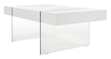 Safavieh Home Jacob White and Glass Leg Coffee Table Safavieh