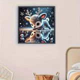 5D Little Deer Diamond Painting Kits for Adults Beginner, Full Round Drill Diamond Art Painting Kits for Animal Deer,DIY Diamond Dot Gem Art for Adults Home Wall Decor 13.8 X 13.8 Inch GEMFAMILY
