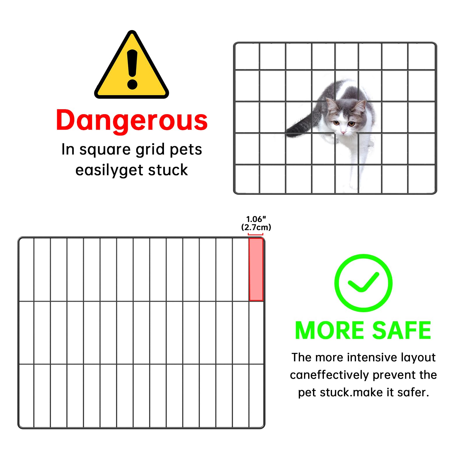 Oneluck 3-Tier Cat Cages Indoor Enclosure DIY Cat Playpen Catio Detachable Metal Wire Kennels Cats Crate Large Extra Exercise Place Ideal for 1 Cat,35.4 Inches - WoodArtSupply