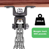 BeneLabel Heavy Duty Boxing Punching Bag Chain, 800 LB Capacity, 360° Rotation Wood Beam Holder with 4 Chains and 4 Carabiners, 2 Wood Screws for Wooden Sets BeneLabel