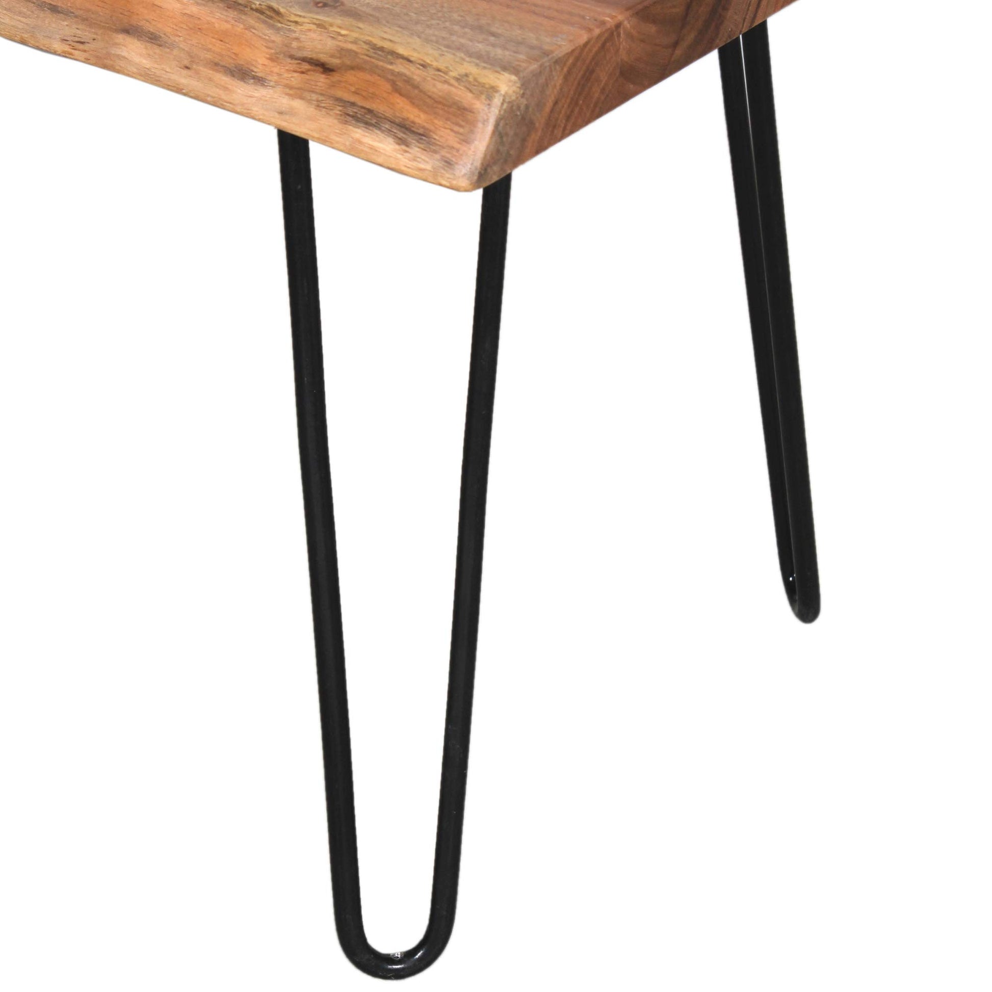 Alaterre Furniture Hairpin Natural End Table, Live Edge 15 in x 20 in x 27 in - WoodArtSupply