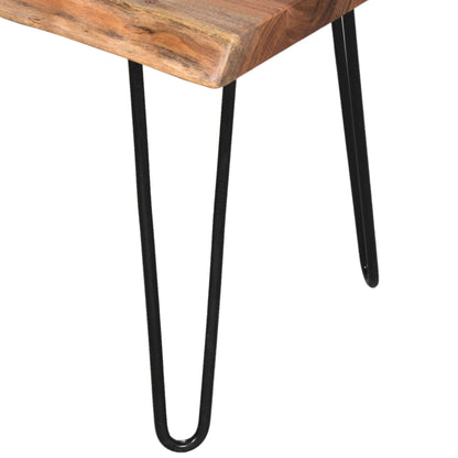 Alaterre Furniture Hairpin Natural End Table, Live Edge 15 in x 20 in x 27 in - WoodArtSupply