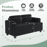 Apicizon 63" Cloud Sofa Loveseat Sofas, Comfy Loveseat Couch for Bedroom Living Room, Black Couch Sofa with Removable Cushions, Chenille Apicizon