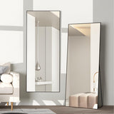 NEUWEABY Full Length Mirror Floor Mirror Large Mirror Body Rectangle Mirror for Bedroom Living Room Standing Hanging or Leaning Against Wall Aluminum Alloy Frame Black 57"x24" NEUWEABY