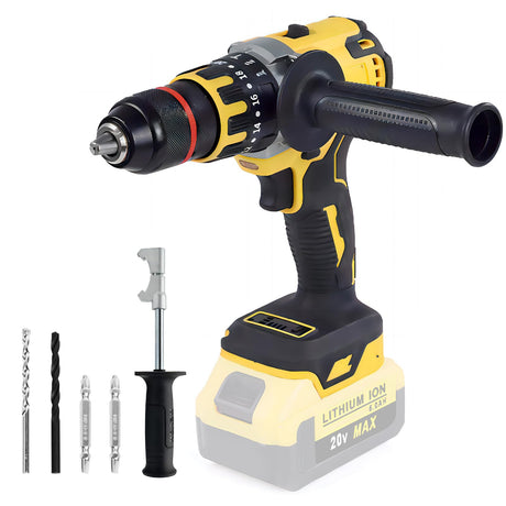 Cordless Hammer Drill for Dewalt 20V MAX Battery Brushless, Compact Impact Driver, Cordless 1/2" Hammer Drill Driver with Variable Speed, Handlebar for Home Improvement, Woodworking, Metal(Tool Only) AODERTI