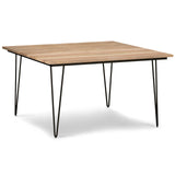SIMPLIHOME Hunter SOLID MANGO WOOD and Metal 54 Inch Square Industrial Dining Table in Natural, For the Dining Room SIMPLIHOME