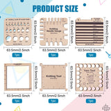 BENECREAT 6 Styles Wood Knitting Gauge Rulers, Crochet Hook and Yarn Wrap Per Inch Guide Knitting Tool for Spinners Yarn Measuring Crochet Accessories BENECREAT