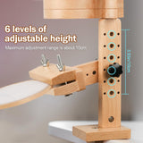 Embroidery Hoop Stand with Built-in Storage Tray, Adjustable Embroidery Hoop Holder, Sturdy Beech Wood Cross Stitch Stand for DIY Craft & Needlework Vathery