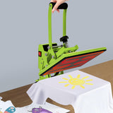 Heat Press Machine 9x12 Inch Clamshell Sublimation T Shirt Press, Multifunction Heat Press Transfer Machine for t Shirts, Bags, Mats, Puzzles,Garments,700W, Green SNKOURIN
