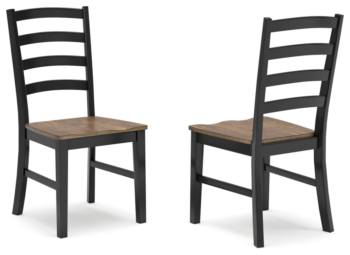Signature Design by Ashley Wildenauer Rustic Armless Dining Chair, Set of 2, Black & Light Brown Signature Design by Ashley