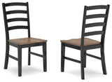 Signature Design by Ashley Wildenauer Rustic Armless Dining Chair, Set of 2, Black & Light Brown Signature Design by Ashley