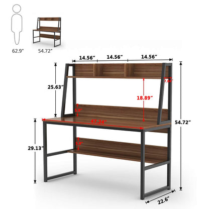 Tribesigns 47-Inch Computer Desk with Hutch and Bookshelf - Space-Saving Home Office Solution - WoodArtSupply