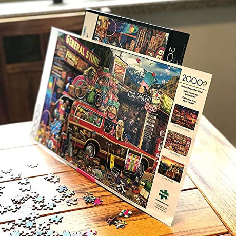 Puzzle Peak All-in-One Jigsaw Puzzle Box Stand and Puzzle Poster Holder Accessory for All Puzzlers - Blue Puzzle Peak