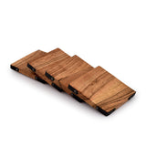 Samhita Acacia Wood Square Coasters Protection Tabletop,Countertop and Surfaces Size: 4" x 4", Set of 4 Samhita