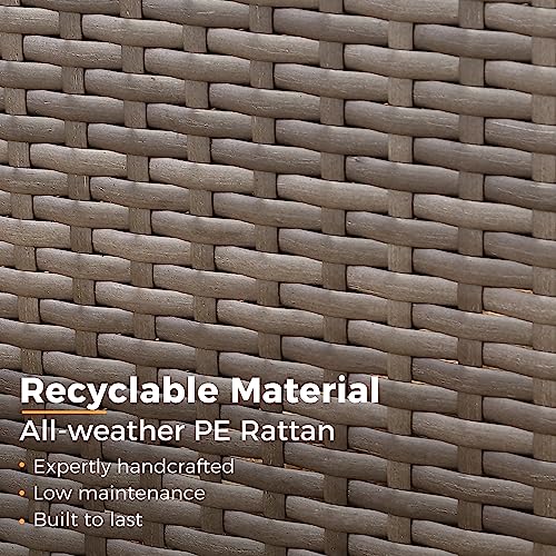 Wisteria Lane 2 Piece Patio Furniture Set of 2 Seats,Outdoor Wicker Patio Loveseat Sofa with Cushion, Outdoor Sectional Corner Sofa for Garden Backyard, Blue Wisteria Lane